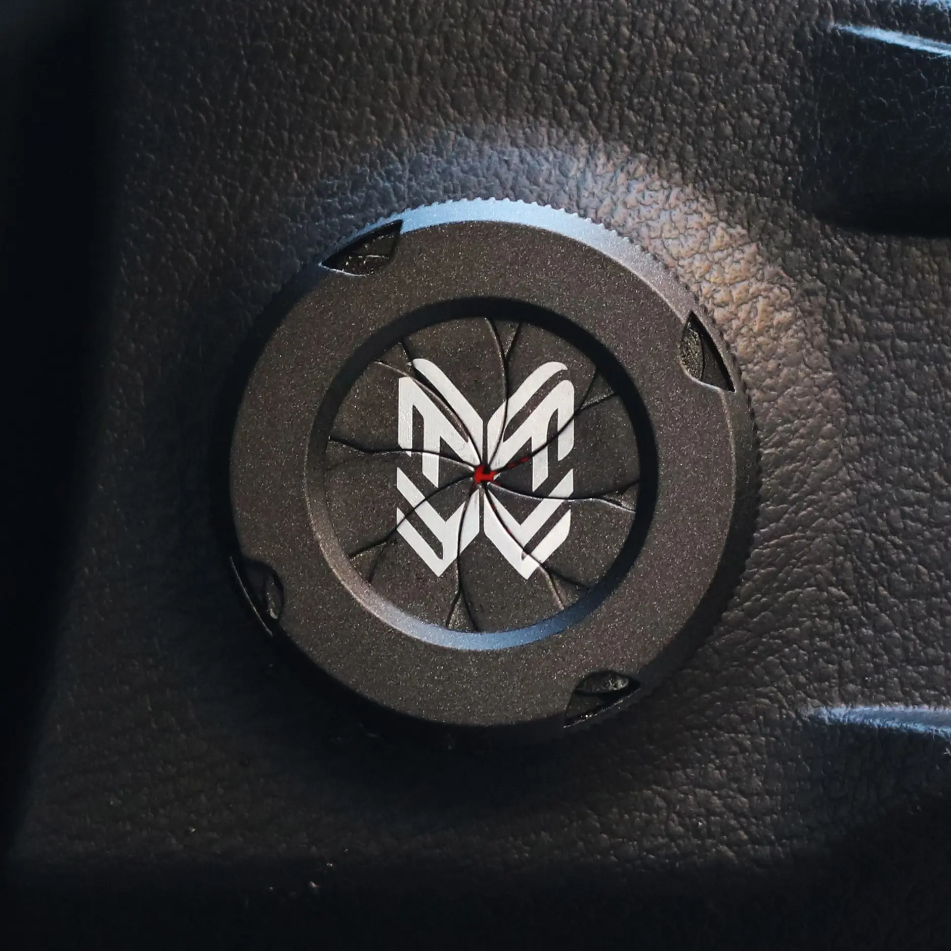 Car start Stop Button Cover - Black Spin